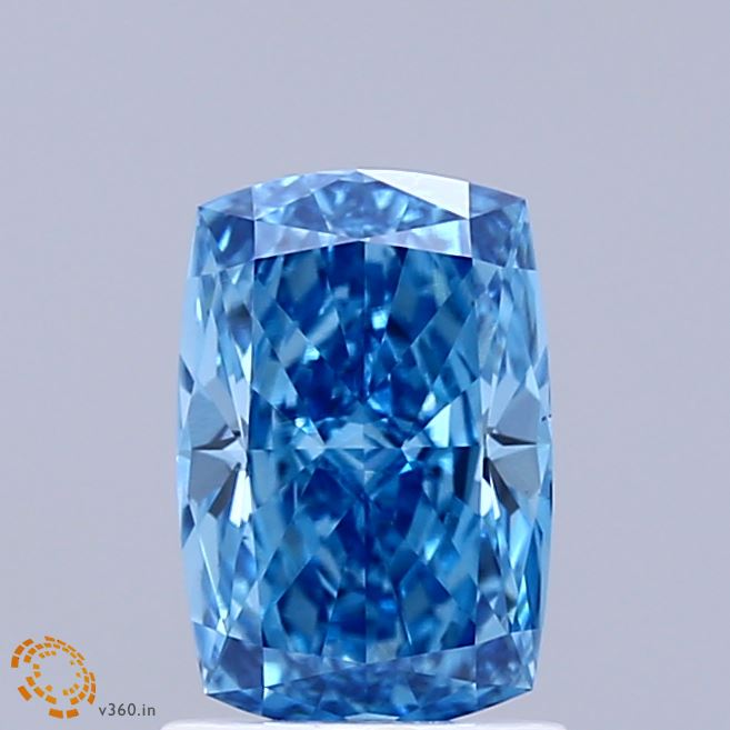 1.32 Carat Cushion Shaped, Ideal Cut, FANCY VIVID BLUE Color, VS1 Clarity, IGI Certified Lab Grown Diamond