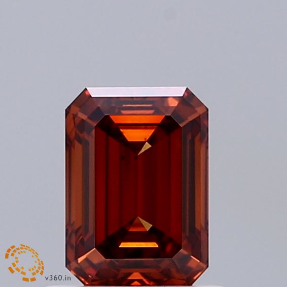 1.01 Carat Emerald Shaped, Ideal Cut, FANCY VIVID ORANGE Color, VS2 Clarity, IGI Certified Lab Grown Diamond