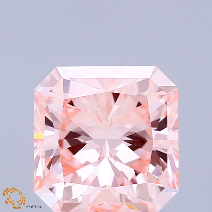 3.03 Carat Radiant Shaped, Ideal Cut, FANCY INTENSE PINK Color, VS1 Clarity, IGI Certified Lab Grown Diamond