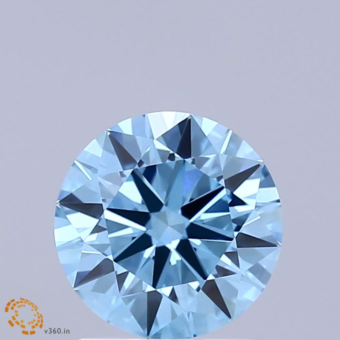 1.54 Carat Round Shaped, Ideal Cut, FANCY VIVID BLUE Color, VVS2 Clarity, IGI Certified Lab Grown Diamond