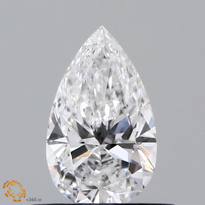 0.49 Carat Pear Shaped, Ideal Cut, D Color, VS1 Clarity, IGI Certified Lab Grown Diamond
