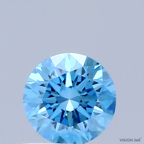 0.31 Carat Round Shaped, Very Good Cut, FANCY VIVID BLUE Color, VVS2 Clarity, IGI Certified Lab Grown Diamond