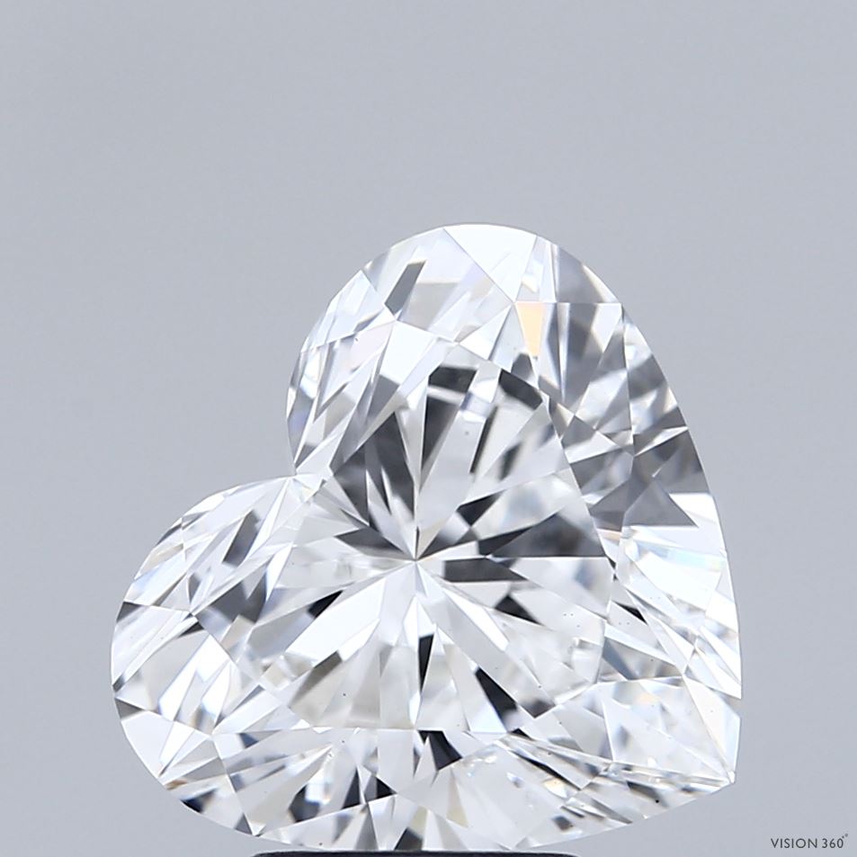 4.15 Carat Heart Shaped, Ideal Cut, E Color, VVS2 Clarity, IGI Certified Lab Grown Diamond