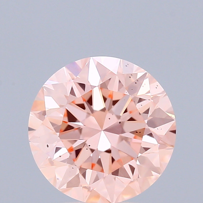 1.68 Carat Round Shaped, Excellent Cut, FANCY INTENSE PINK Color, SI1 Clarity, IGI Certified Lab Grown Diamond