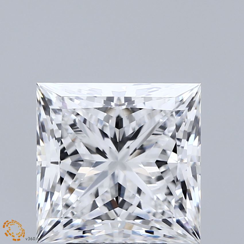 5.01 Carat Princess Shaped, Ideal Cut, E Color, VVS2 Clarity, IGI Certified Lab Grown Diamond