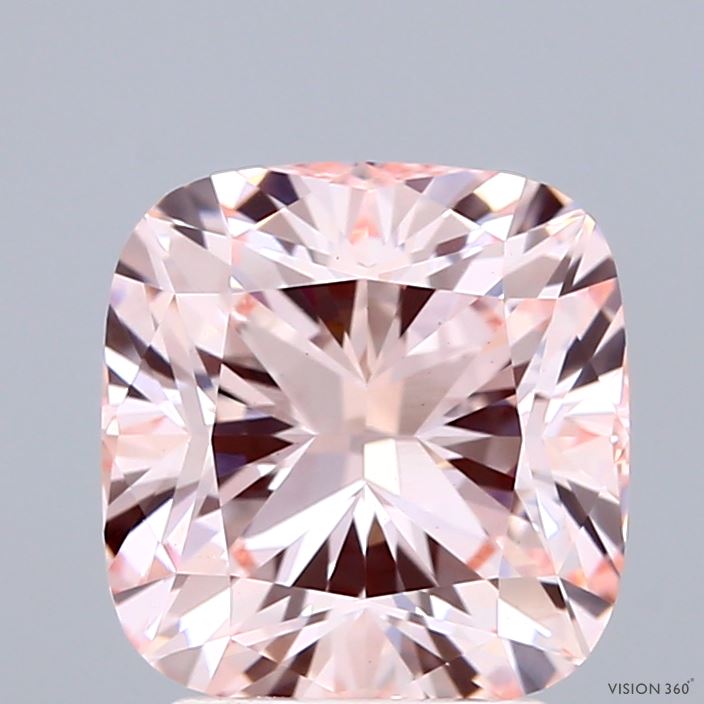 3.08 Carat Cushion Shaped, Ideal Cut, FANCY PINK Color, VS1 Clarity, IGI Certified Lab Grown Diamond
