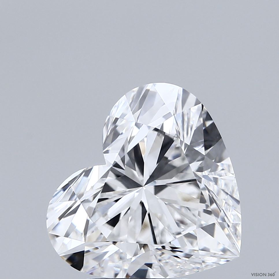 4.11 Carat Heart Shaped, Ideal Cut, D Color, VVS2 Clarity, IGI Certified Lab Grown Diamond