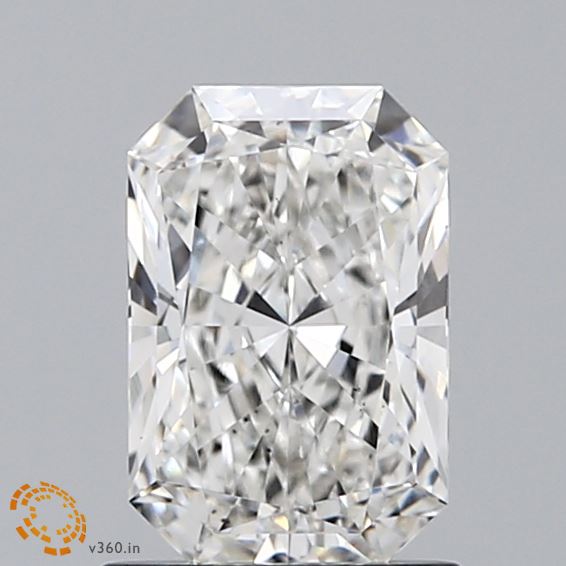 1.24 Carat Radiant Shaped, Ideal Cut, F Color, VS2 Clarity, IGI Certified Lab Grown Diamond