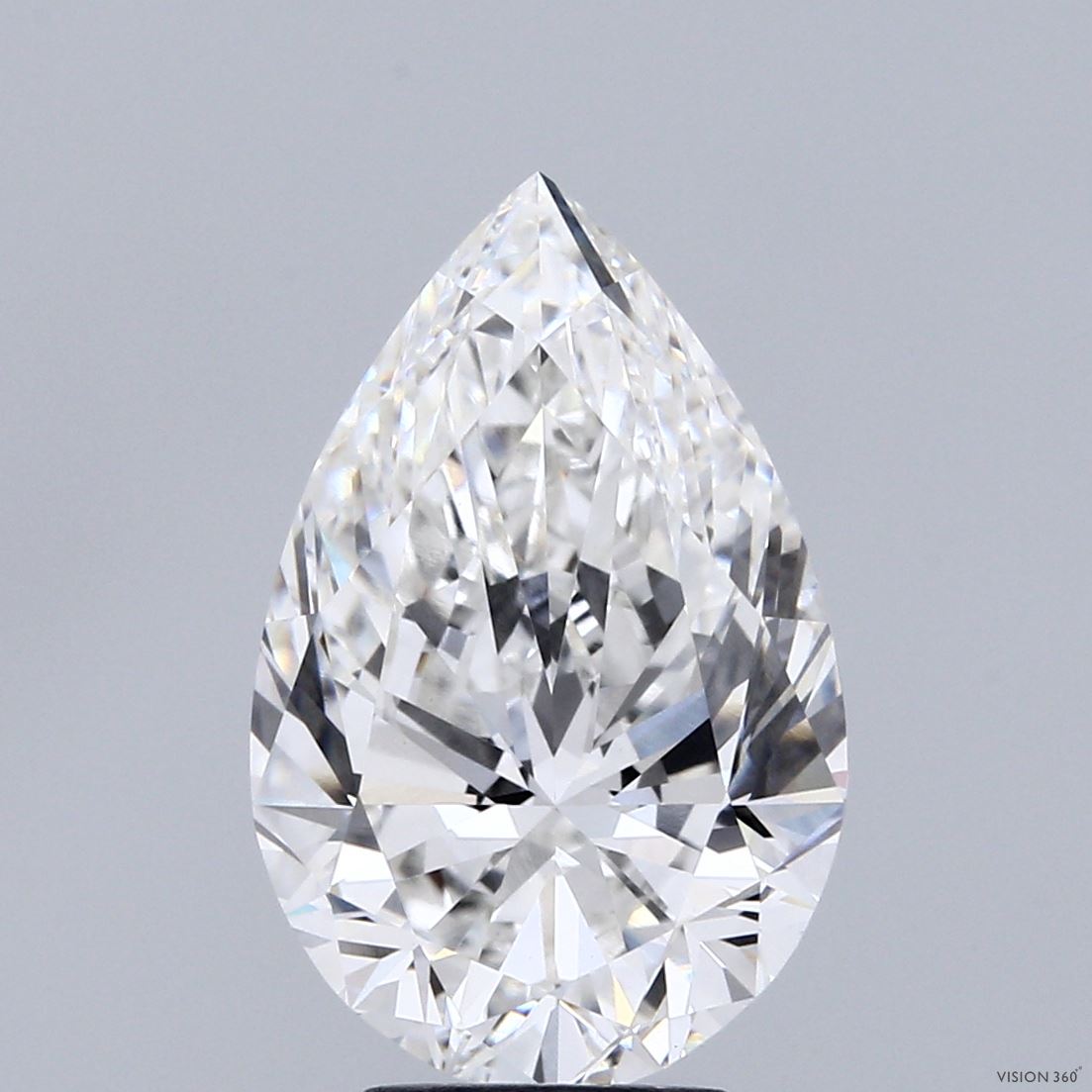 4.55 Carat Pear Shaped, Ideal Cut, F Color, VVS2 Clarity, IGI Certified Lab Grown Diamond