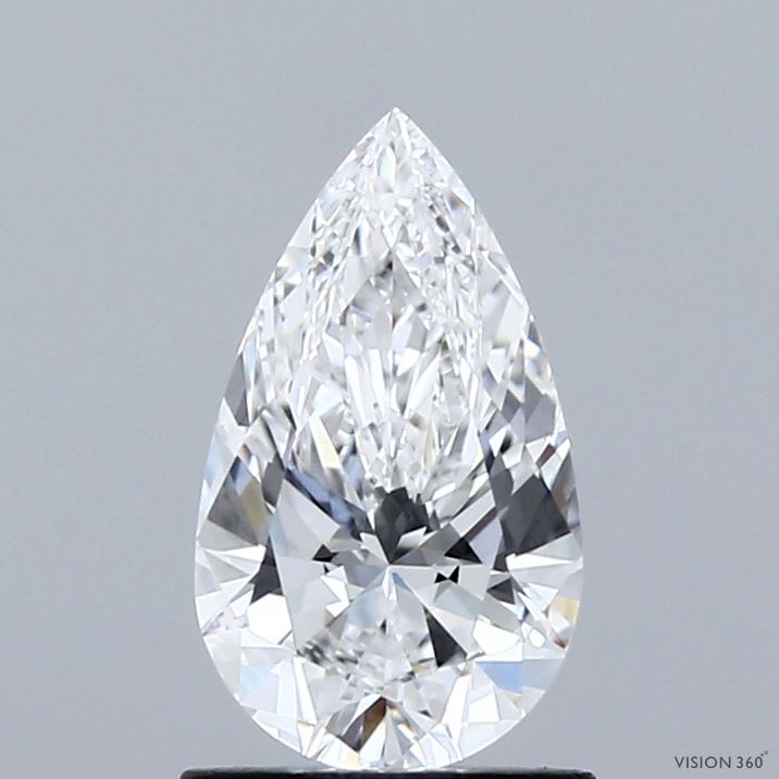 1.04 Carat Pear Shaped, Ideal Cut, D Color, VVS2 Clarity, IGI Certified Lab Grown Diamond