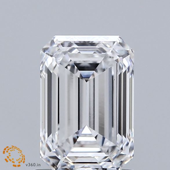 1.50 Carat Emerald Shaped, Ideal Cut, D Color, VS1 Clarity, IGI Certified Lab Grown Diamond