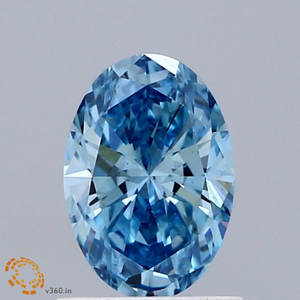 1.00 Carat Oval Shaped, Very Good Cut, FANCY VIVID BLUE Color, VS1 Clarity, IGI Certified Lab Grown Diamond