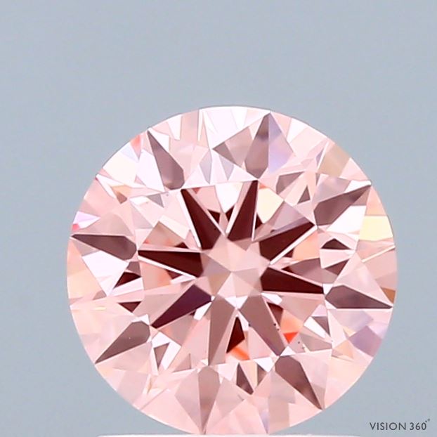 1.50 Carat Round Shaped, Ideal Cut, FANCY INTENSE PINK Color, VS1 Clarity, IGI Certified Lab Grown Diamond
