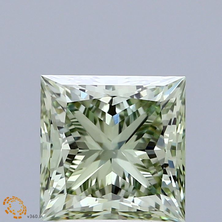 2.51 Carat Princess Shaped, Ideal Cut, FANCY INTENSE GREEN Color, VS1 Clarity, IGI Certified Lab Grown Diamond