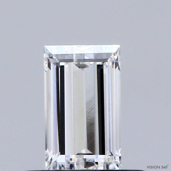 0.57 Carat Baguette Shaped, Very Good Cut, D Color, VS1 Clarity, IGI Certified Lab Grown Diamond
