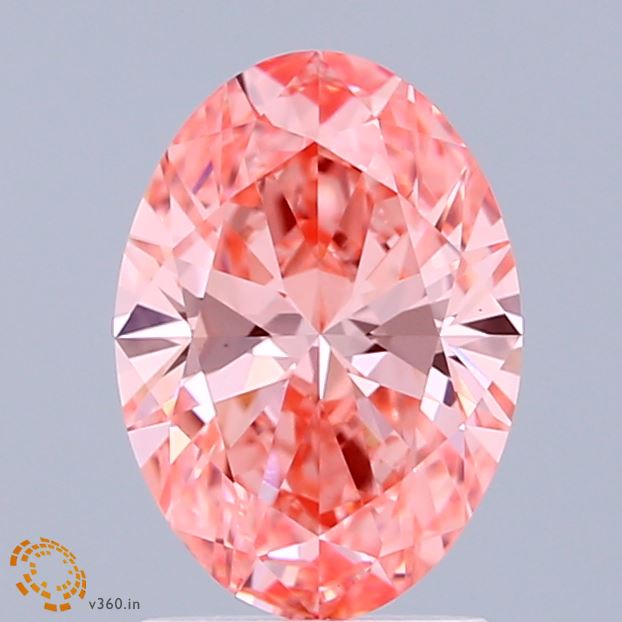 1.57 Carat Oval Shaped, Ideal Cut, FANCY VIVID PINK Color, VS1 Clarity, IGI Certified Lab Grown Diamond