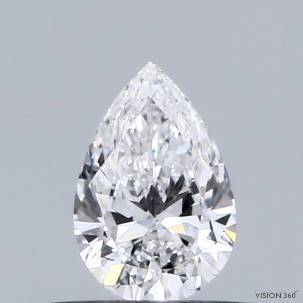 0.30 Carat Pear Shaped, Ideal Cut, D Color, VVS2 Clarity, IGI Certified Lab Grown Diamond