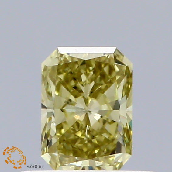 0.39 Carat Radiant Shaped, Excellent Cut, FANCY INTENSE YELLOW Color, VS1 Clarity, IGI Certified Lab Grown Diamond