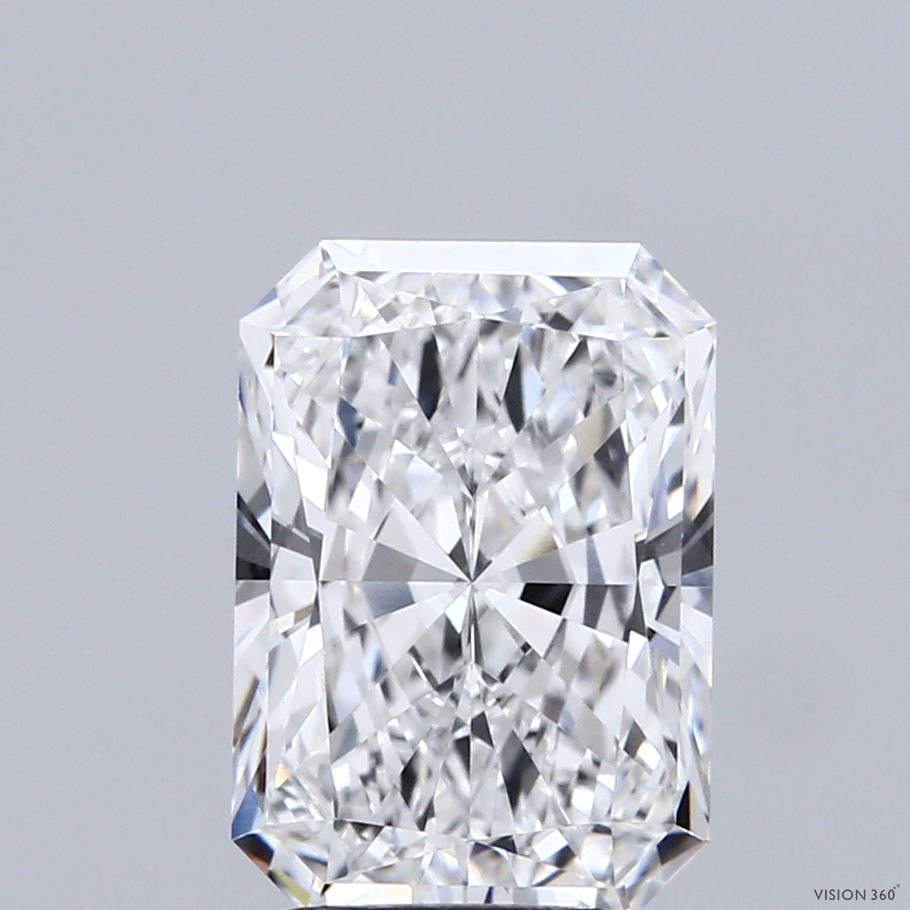 3.02 Carat Radiant Shaped, Ideal Cut, D Color, VVS1 Clarity, IGI Certified Lab Grown Diamond