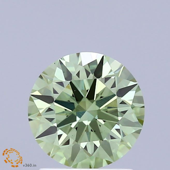 1.52 Carat Round Shaped, Ideal Cut, FANCY VIVID GREEN Color, VS1 Clarity, IGI Certified Lab Grown Diamond