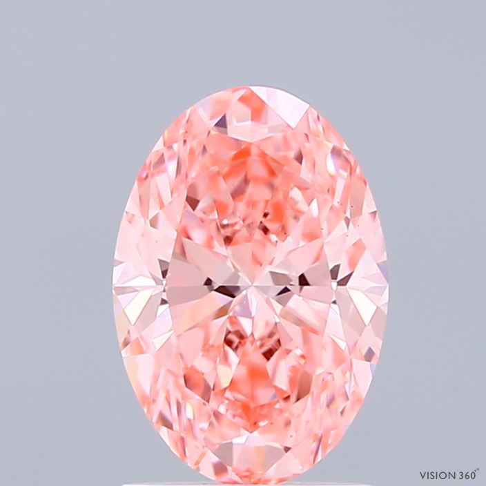 1.50 Carat Oval Shaped, Excellent Cut, FANCY VIVID PINK Color, VS1 Clarity, IGI Certified Lab Grown Diamond