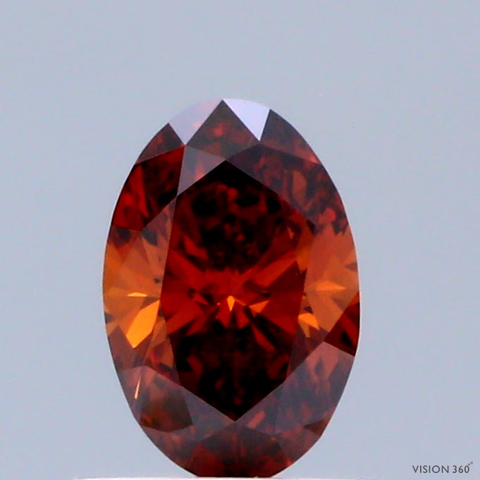 0.51 Carat Oval Shaped, Excellent Cut, FANCY DEEP ORANGE Color, VS1 Clarity, IGI Certified Lab Grown Diamond