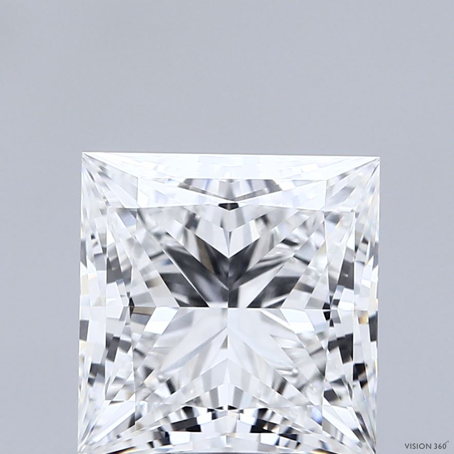 4.32 Carat Princess Shaped, Ideal Cut, E Color, VVS1 Clarity, IGI Certified Lab Grown Diamond