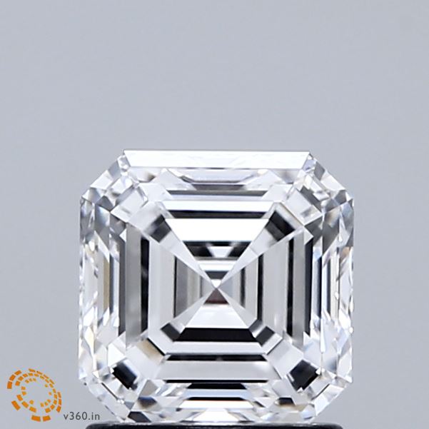 1.54 Carat Asscher Shaped, Ideal Cut, D Color, VVS2 Clarity, IGI Certified Lab Grown Diamond