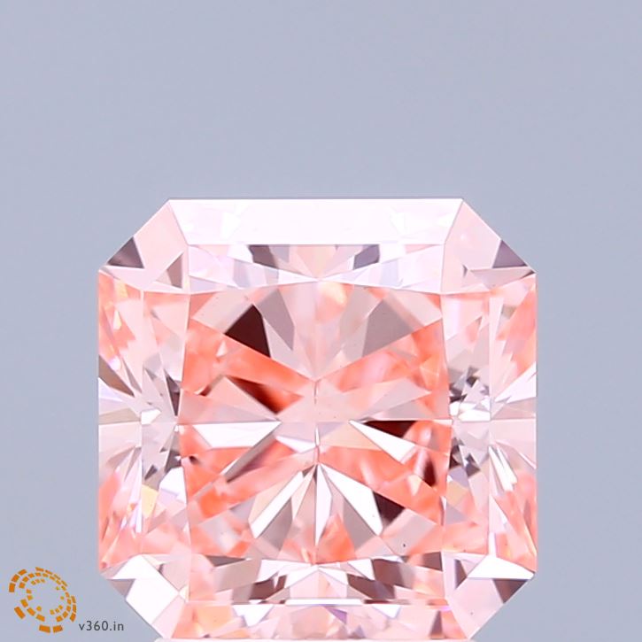 3.02 Carat Radiant Shaped, Ideal Cut, FANCY VIVID PINK Color, VS1 Clarity, IGI Certified Lab Grown Diamond