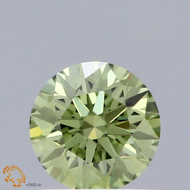 0.57 Carat Round Shaped, Excellent Cut, FANCY INTENSE GREEN Color, VVS2 Clarity, IGI Certified Lab Grown Diamond