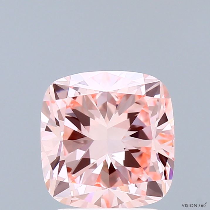 2.03 Carat Cushion Shaped, Excellent Cut, FANCY VIVID PINK Color, VS1 Clarity, IGI Certified Lab Grown Diamond