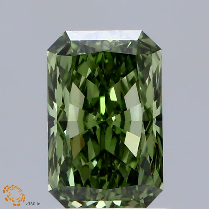 1.00 Carat Radiant Shaped, Ideal Cut, FANCY VIVID GREEN Color, VS1 Clarity, IGI Certified Lab Grown Diamond