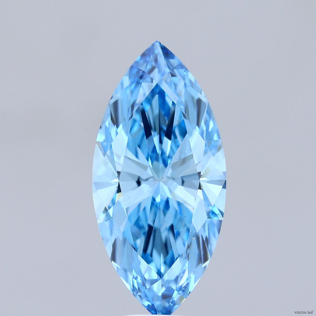 5.12 Carat Marquise Shaped, Ideal Cut, FANCY VIVID BLUE Color, VS1 Clarity, IGI Certified Lab Grown Diamond