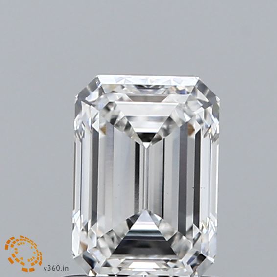 0.99 Carat Emerald Shaped, Ideal Cut, F Color, VS1 Clarity, IGI Certified Lab Grown Diamond