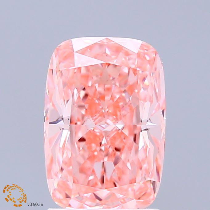 2.11 Carat Cushion Shaped, Ideal Cut, FANCY VIVID PINK Color, VS1 Clarity, IGI Certified Lab Grown Diamond