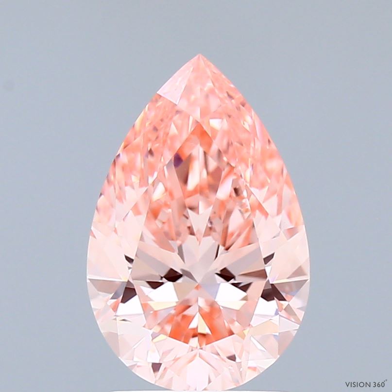 2.10 Carat Pear Shaped, Ideal Cut, FANCY VIVID PINK Color, VVS2 Clarity, IGI Certified Lab Grown Diamond