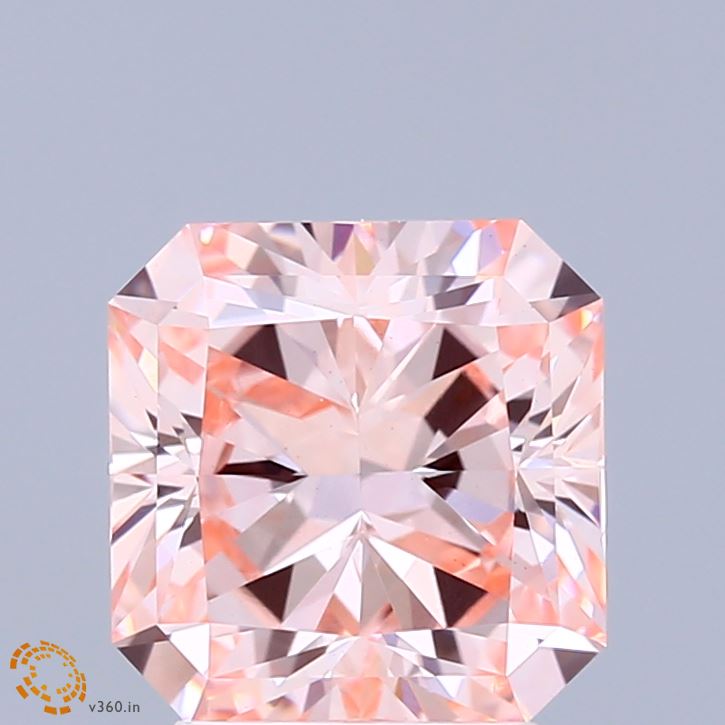 3.03 Carat Radiant Shaped, Ideal Cut, FANCY INTENSE PINK Color, VS1 Clarity, IGI Certified Lab Grown Diamond