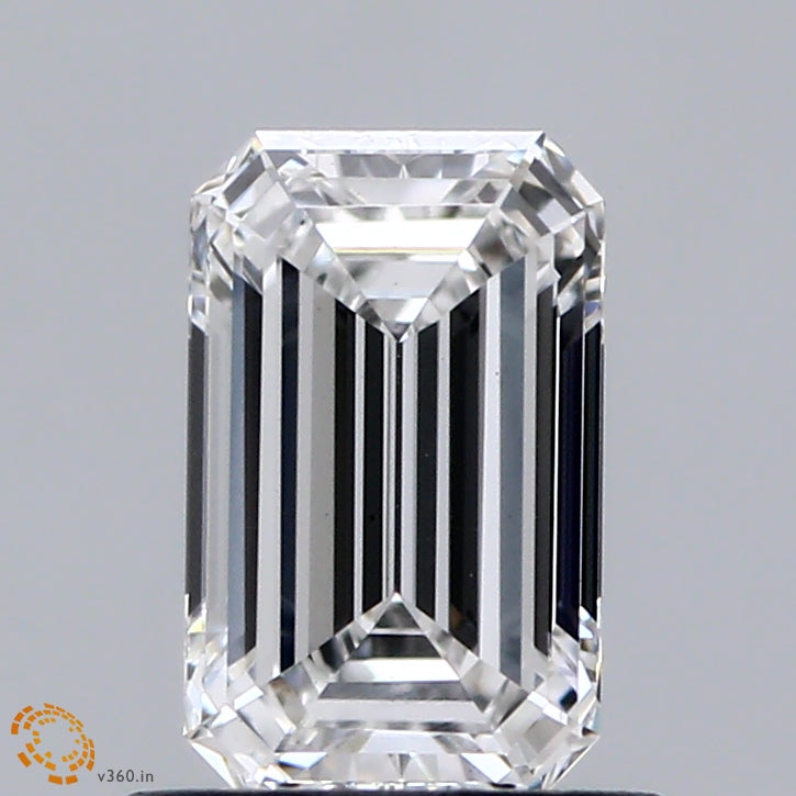 0.90 Carat Emerald Shaped, Ideal Cut, E Color, VS1 Clarity, IGI Certified Lab Grown Diamond