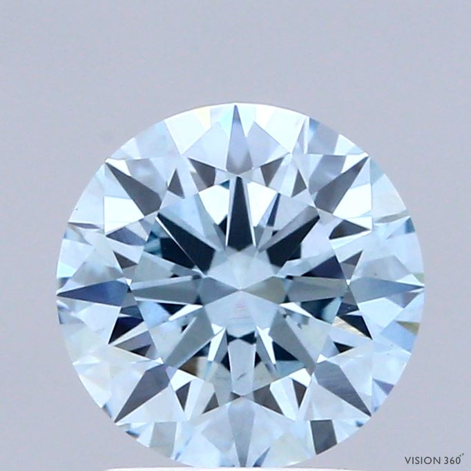 2.00 Carat Round Shaped, Ideal Cut, FANCY VIVID BLUE Color, VS1 Clarity, IGI Certified Lab Grown Diamond