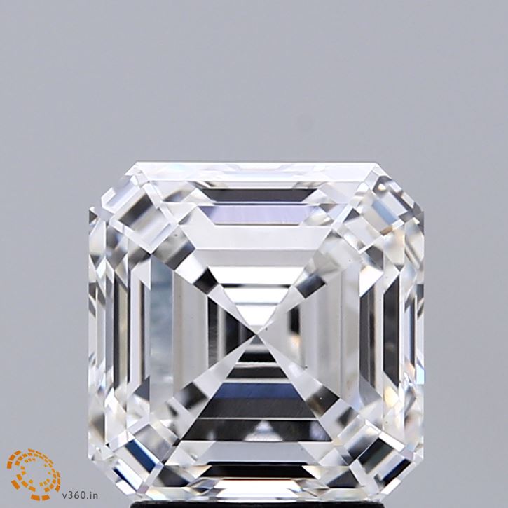 3.10 Carat Asscher Shaped, Ideal Cut, F Color, VS1 Clarity, IGI Certified Lab Grown Diamond