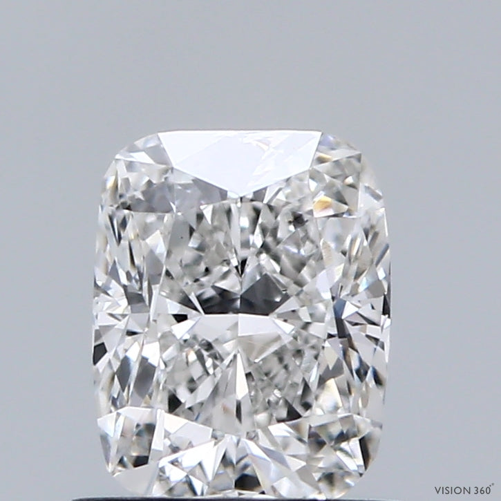 0.91 Carat Cushion Shaped, Ideal Cut, F Color, VS1 Clarity, IGI Certified Lab Grown Diamond
