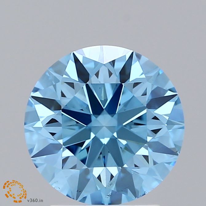 2.42 Carat Round Shaped, Excellent Cut, FANCY VIVID BLUE Color, VS1 Clarity, IGI Certified Lab Grown Diamond