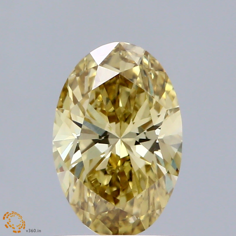 0.92 Carat Oval Shaped, Excellent Cut, FANCY INTENSE YELLOW Color, VS1 Clarity, IGI Certified Lab Grown Diamond