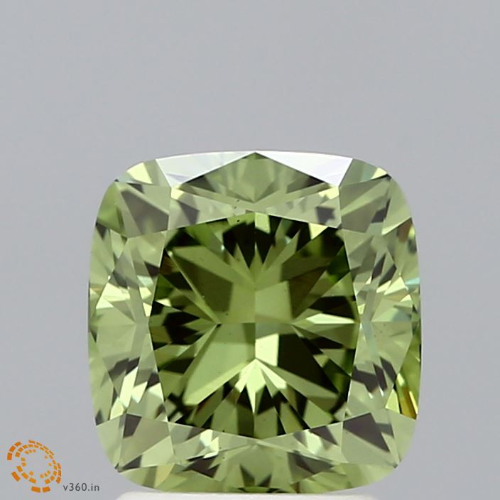 2.28 Carat Cushion Shaped, Ideal Cut, FANCY VIVID GREEN Color, VS1 Clarity, IGI Certified Lab Grown Diamond