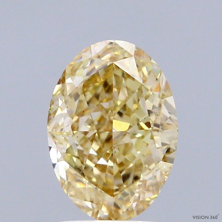 2.09 Carat Oval Shaped, Very Good Cut, FANCY YELLOW Color, VS1 Clarity, IGI Certified Lab Grown Diamond