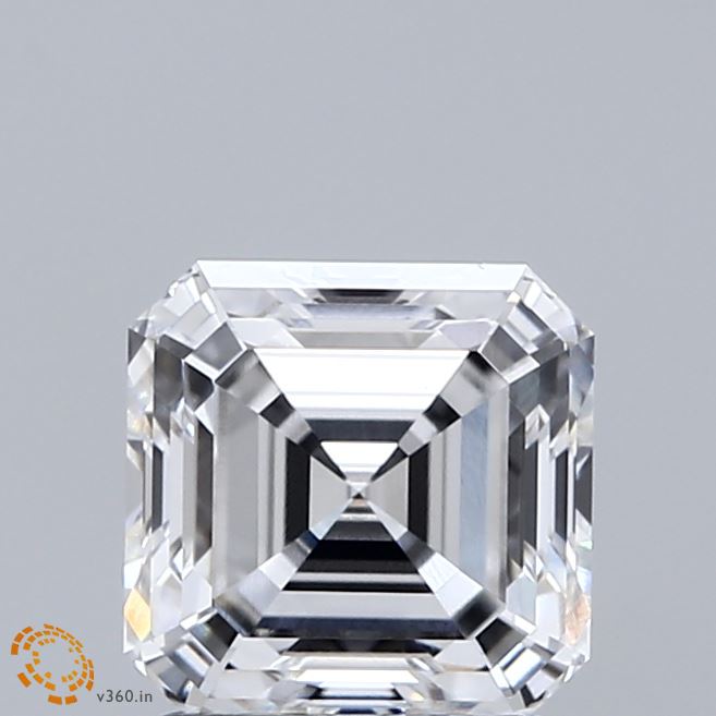2.10 Carat Asscher Shaped, Ideal Cut, D Color, VVS2 Clarity, IGI Certified Lab Grown Diamond