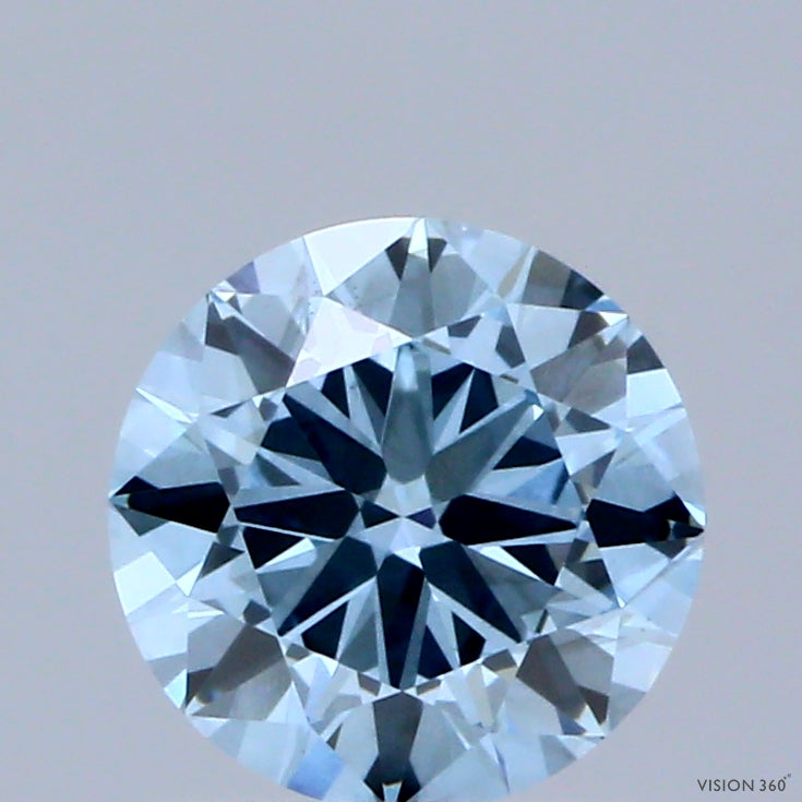0.99 Carat Round Shaped, Very Good Cut, FANCY VIVID BLUE Color, VS2 Clarity, IGI Certified Lab Grown Diamond
