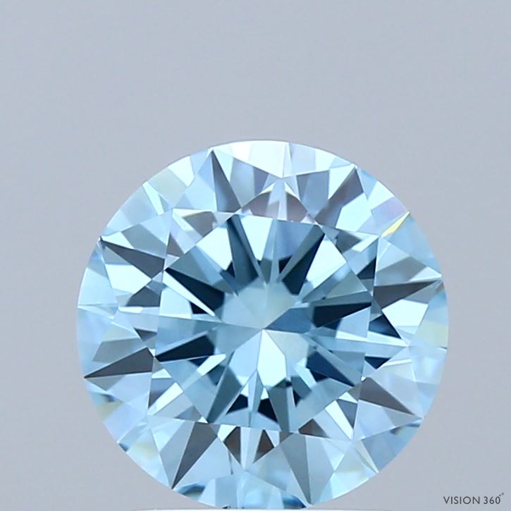 2.00 Carat Round Shaped, Excellent Cut, FANCY VIVID BLUE Color, VS1 Clarity, IGI Certified Lab Grown Diamond