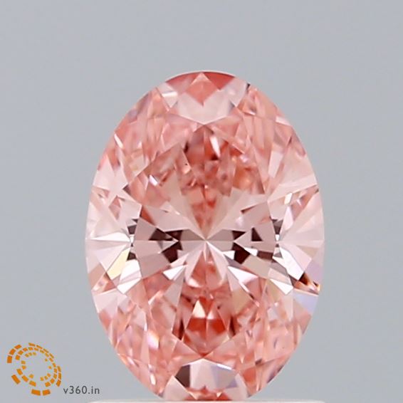 0.92 Carat Oval Shaped, Ideal Cut, FANCY VIVID PINK Color, VVS2 Clarity, IGI Certified Lab Grown Diamond