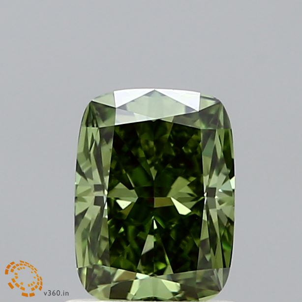 1.01 Carat Cushion Shaped, Ideal Cut, FANCY VIVID GREEN Color, VS1 Clarity, IGI Certified Lab Grown Diamond